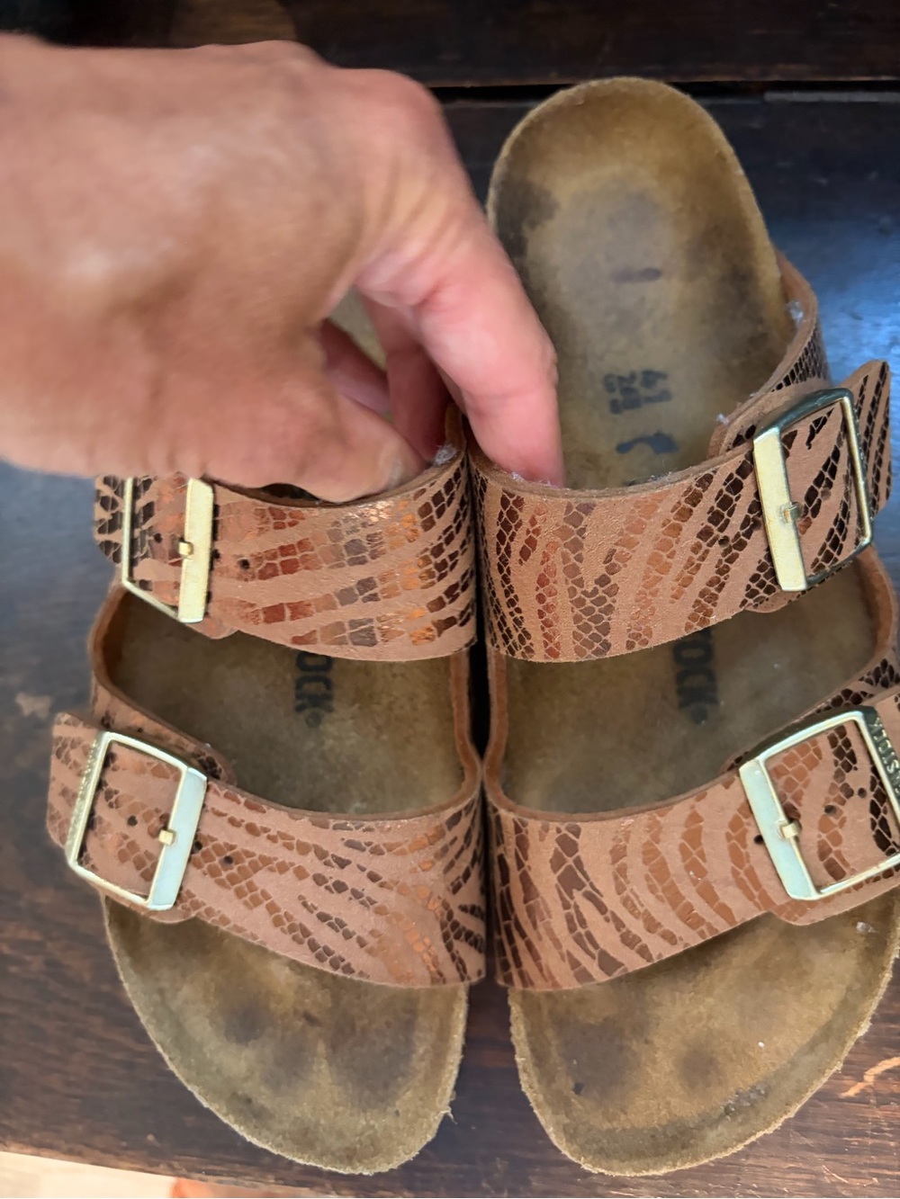 Birkenstock animal print Arizona sandals 41 10-10.5
